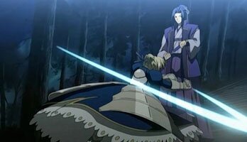Saber und Assasin duellieren sich