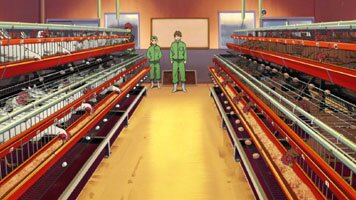Yuugo unf Keiji bei den H�hnern