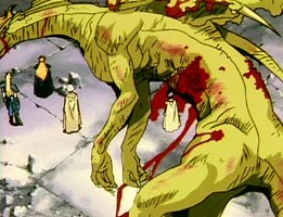 Lina und die anderen versuchen, einen der Drachen zu retten