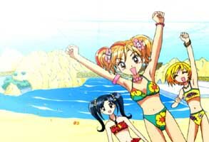 Ran, Aya und Miyu am Strand