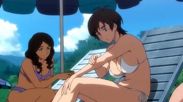 Kyouko und Masane am Strand